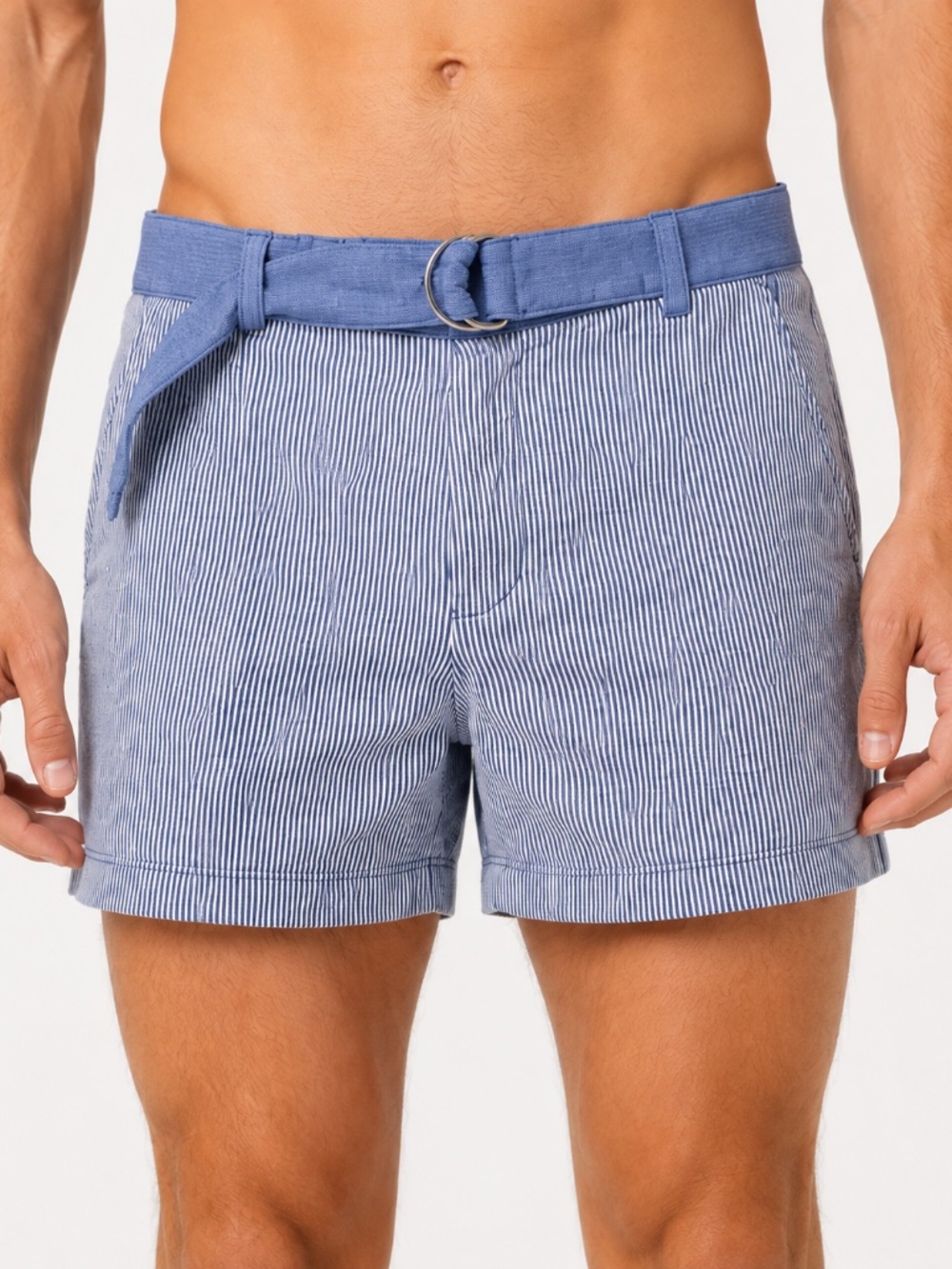 Mr Turk SIZE 38 Blue White Stripe 3-Inch Shorts